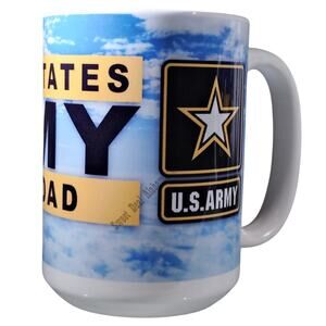 Orca Proud Army Dad w/ Army Emblem Ceramic Large Handled 12 Oz. Coffee Mug